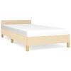 vidaXL Cadre de lit avec t&ecirc;te de lit sans matelas cr&egrave;me 90x190cm tissu