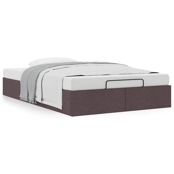 vidaXL Cadre de lit ottoman sans matelas marron fonc&eacute; 120x200 cm tissu