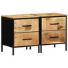 vidaXL Cabinet de chevet 2 pi&egrave;ces Marron et Noir 40 x 35 x 50 cm