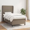 vidaXL Sommier &agrave; lattes de lit avec matelas Taupe 90x190 cm Tissu