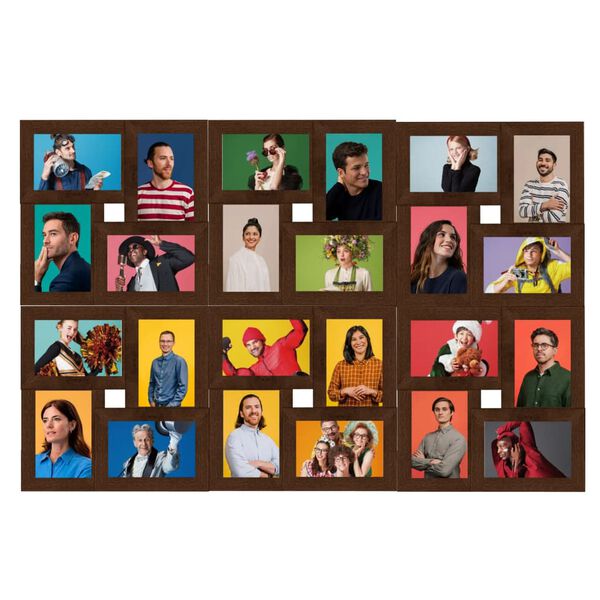 vidaXL Collage de cadres photo de photo 24x(10x15 cm) Marron foncé MDF