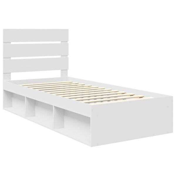 vidaXL Cadre de lit Blanc 90 x 190 cm Bois de pin massif