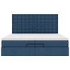 VidaXL Cadre de lit ottoman avec matelas bleu 200x200cm tissu