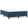 vidaXL Sommier &agrave; lattes de lit et matelas Bleu fonc&eacute; 140x190cm Velours