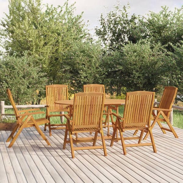 vidaXL Ensemble &agrave; manger de jardin 7 pcs Bois de teck solide
