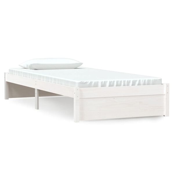 vidaXL Cadre de lit sans matelas blanc bois massif 90x190 cm