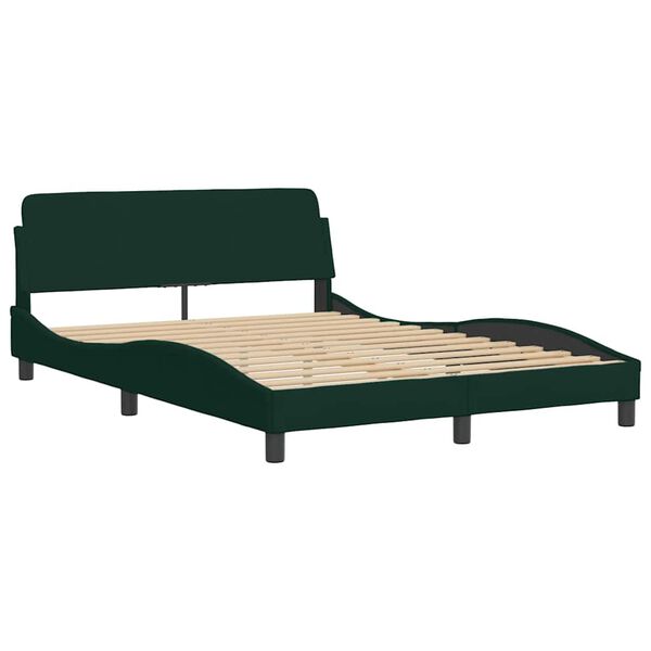 vidaXL Cadre de lit sans matelas vert fonc&eacute; 120x200 cm velours