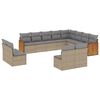 vidaXL Salon de jardin avec coussins 12 pcs beige r&eacute;sine tress&eacute;e