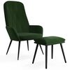 vidaXL Chaise de relaxation avec repose-pied Vert fonc&eacute; Velours