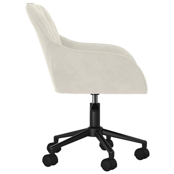 vidaXL Chaise pivotante de bureau Cr&egrave;me Velours