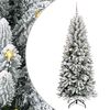 vidaXL Sapin de No&euml;l artificiel avec 150 LED avec support Blanc 150 cm