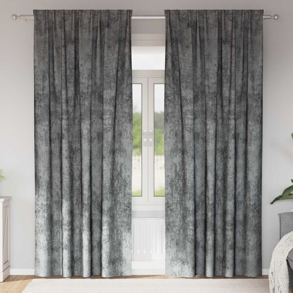 vidaXL Rideaux en velours 2 pcs Gris 225 x 140 cm Velours