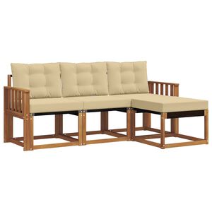 vidaXL Ensemble de canap&eacute;s d'ext&eacute;rieur 4 pc Naturel et Beige