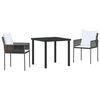 vidaXL Ensemble de salle &agrave; manger pour jardin 3 pc Marron et Noir