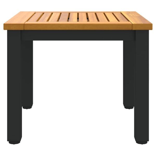 vidaXL Table de jardin Naturel et Noir 45 x 45 x 38 cm