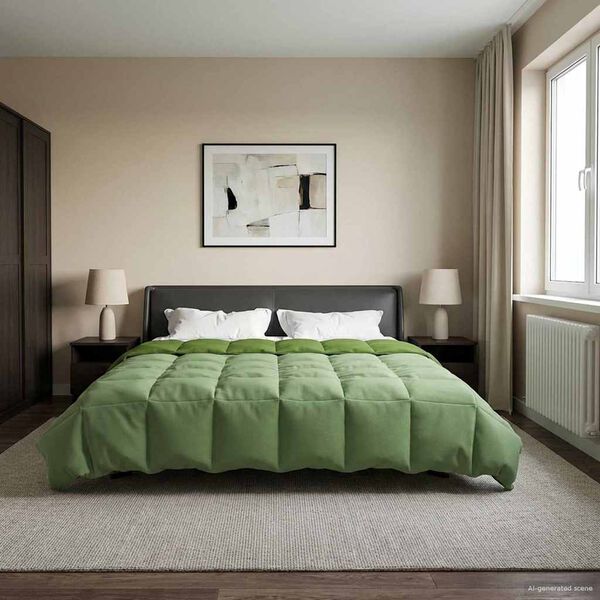 vidaXL Duvet complet toute l'ann&eacute;e Vert 200 x 220 cm Microfibre