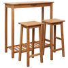 vidaXL Ensemble de bar 3 pcs Bois de chêne massif