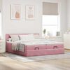 vidaXL Cadre de lit ottoman avec matelas rose 200x200 cm velours