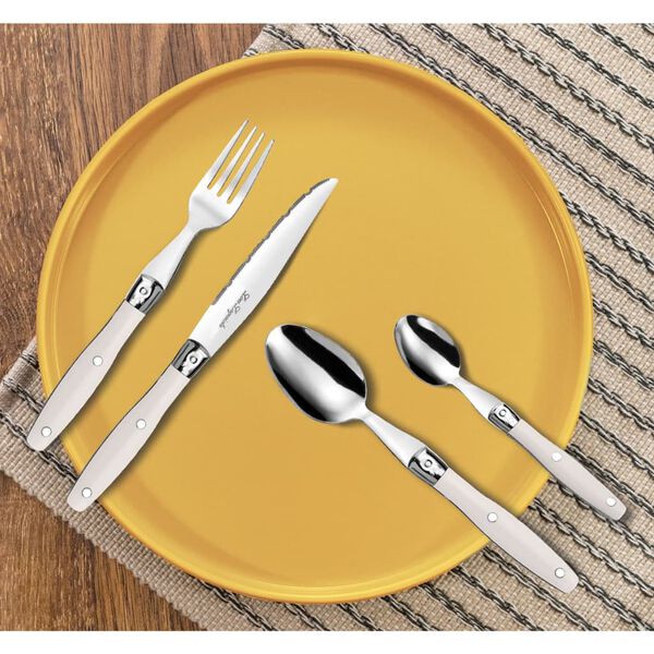Lou Laguiole Ensemble de couverts 24 pcs Comptoir Cr&egrave;me