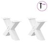 vidaXL Pieds de table basse en forme de X, 2 pi&egrave;ces, blanc, 60 x (30-31) cm, acier