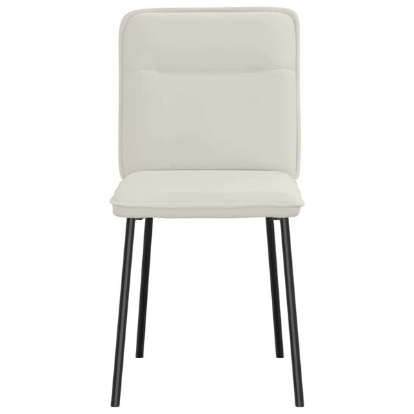 vidaXL Chaises &agrave; manger lot de 2 Cr&egrave;me Velours