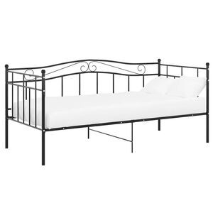 vidaXL Cadre de canap&eacute;-lit sans matelas noir m&eacute;tal 90x200 cm
