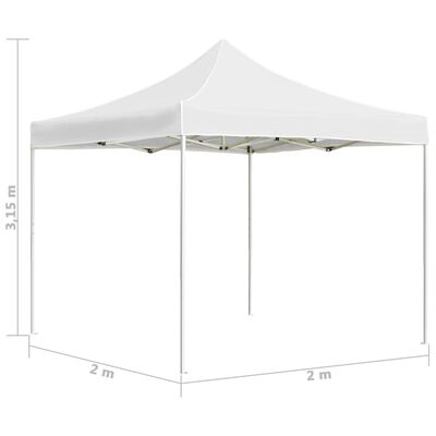 vidaXL Tente de réception pliable Aluminium 2 x 2 m Blanc