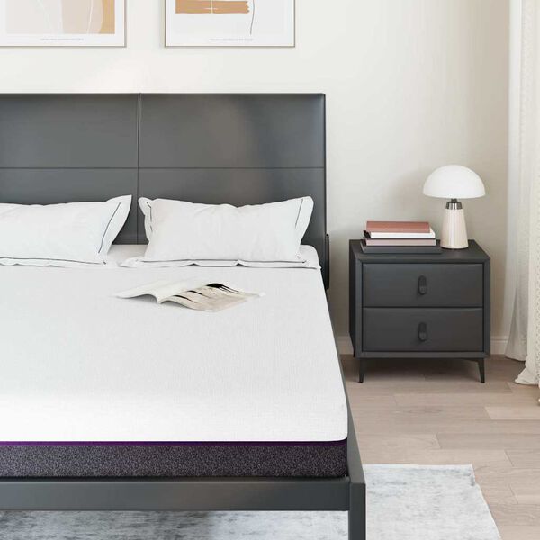 vidaXL Matelas Blanc et Gris 140 x 190 cm Tissu jacquard