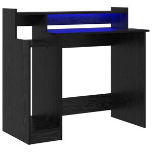 vidaXL Bureau Ch&ecirc;ne noir 97 x 45 x 90 cm Bois d'ing&eacute;nierie