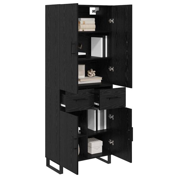 vidaXL Haut Armoire avec tiroir 2 pcs Ch&ecirc;ne noir 69,5 x 34 x 180 cm