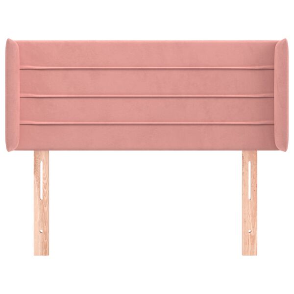vidaXL Tête de lit avec oreilles Rose 103x16x78/88 cm Velours