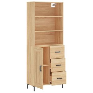 vidaXL Buffet haut Ch&ecirc;ne sonoma 69,5x34x180 cm Bois d'ing&eacute;nierie