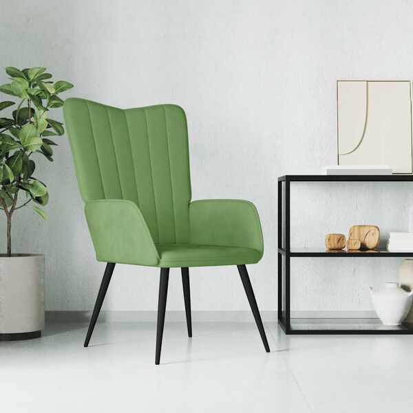 vidaXL Chaise de relaxation Vert clair Velours