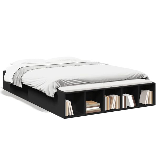vidaXL Cadre de lit sans matelas noir 120x190 cm