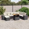 vidaXL Salon de jardin 9 pcs avec coussins noir r&eacute;sine tress&eacute;e