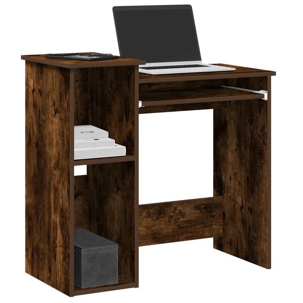 vidaXL Bureau avec &eacute;tag&egrave;res ch&ecirc;ne fum&eacute; 84x40x78 cm bois d'ing&eacute;nierie