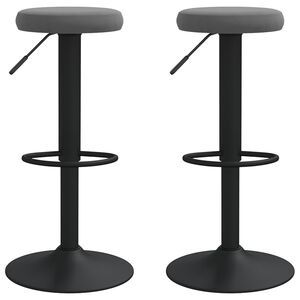 vidaXL Tabourets de bar lot de 2 gris fonc&eacute; velours