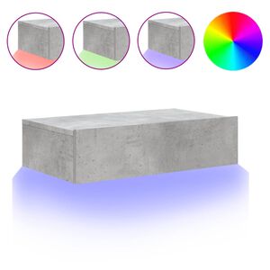 vidaXL Meuble TV avec &eacute;clairage LED gris b&eacute;ton 60x35x15,5 cm