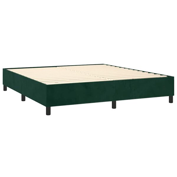 vidaXL Sommier &agrave; lattes de lit et matelas Vert fonc&eacute; 200x200cm Velours