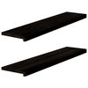 vidaXL Marches d'escalier 2 pcs brun-noir 110x30x2 cm ch&ecirc;ne massif