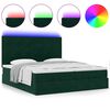 vidaXL Cadre de lit ottoman avec matelas vert fonc&eacute; 200x200 cm velours