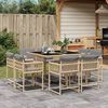 vidaXL Ensemble &agrave; manger de jardin et coussins 9 pcs m&eacute;lange beige