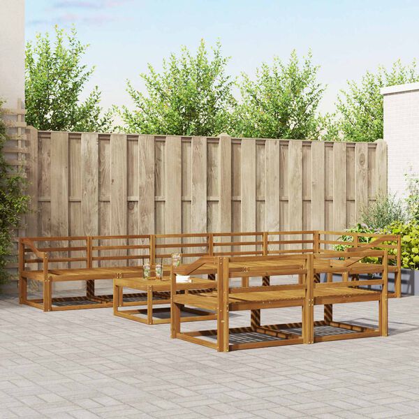 vidaXL Ensemble de canap&eacute;s d'ext&eacute;rieur 9 pcs Naturel