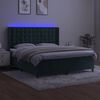 vidaXL Sommier &agrave; lattes de lit matelas et LED Vert fonc&eacute; 180x200 cm