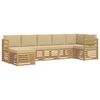 vidaXL Ensemble de canap&eacute;s d'ext&eacute;rieur 7 pcs Blanc et Beige