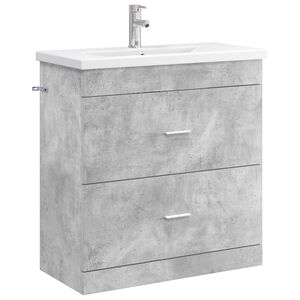 vidaXL Ensemble de mobilier de salle de bain Gris b&eacute;ton