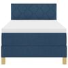 vidaXL Lit &agrave; ressorts avec matelas Bleu 90 x 200 cm tissu