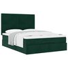 vidaXL Cadre de lit ottoman avec matelas vert fonc&eacute; 140x200 cm velours