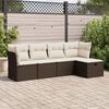 vidaXL Salon de jardin avec coussins 5 pcs marron r&eacute;sine tress&eacute;e