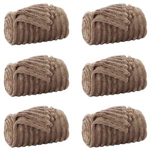 vidaXL Couvertures &agrave; jeter 6 pc Camel 200 x 150 cm 4.75 kg Polaire